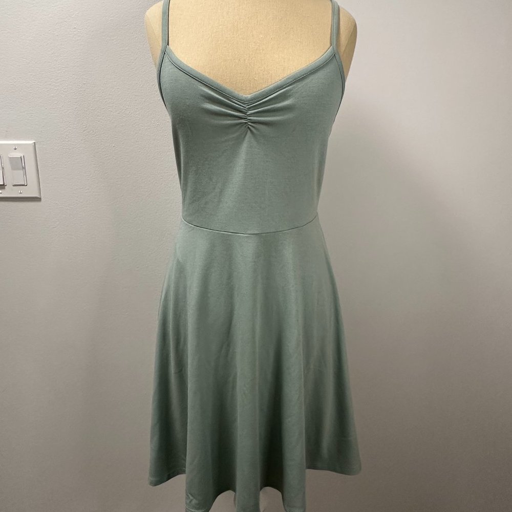 Forever 21 Sage Green Cinched Front Knit Dress